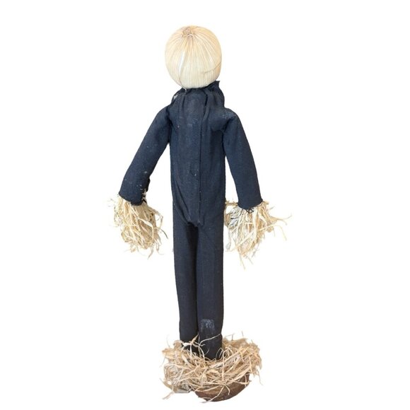Vintage Style Corn Husk Scarecrow Skeleton Spooky Folk Art Figure Halloween - Picture 2 of 8